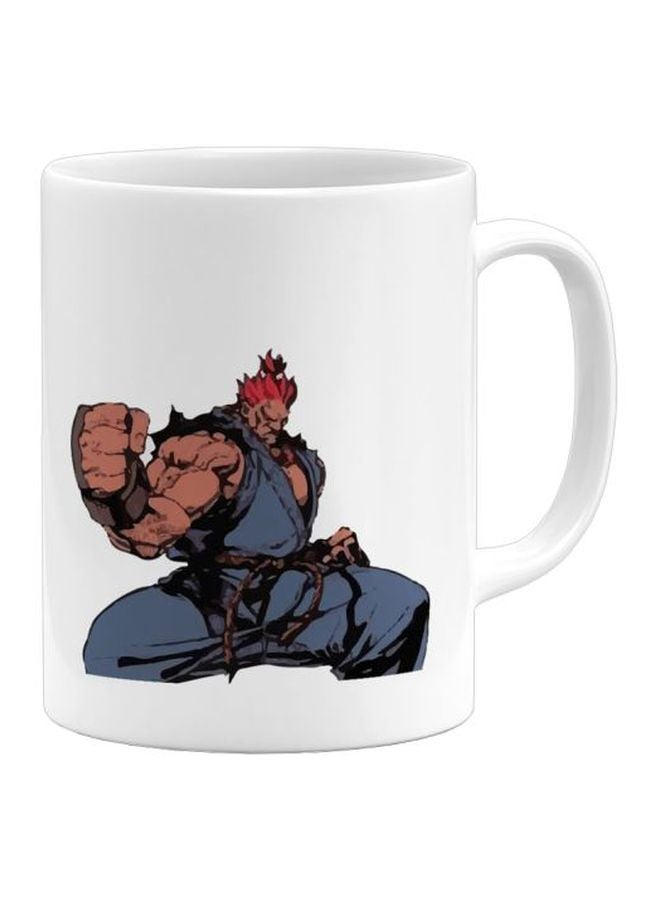 LOUD UNIVERSE Akuma Street Fighter Printed Coffee Mug White/Brown/Blue 