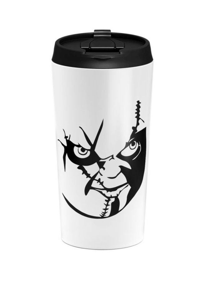 LOUD UNIVERSE Ugly Doll Logo Printed Travel Tumbler With Acrylic Lid White/Black  - Image 1