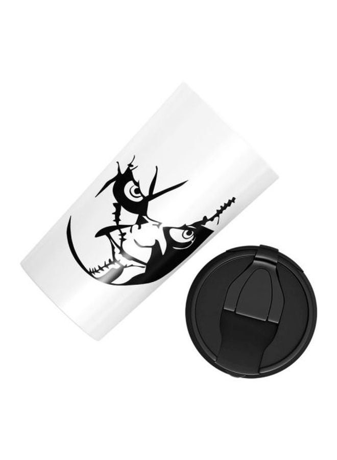 LOUD UNIVERSE Ugly Doll Logo Printed Travel Tumbler With Acrylic Lid White/Black  - Image 2