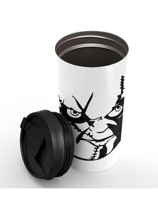 LOUD UNIVERSE Ugly Doll Logo Printed Travel Tumbler With Acrylic Lid White/Black  - Image 3