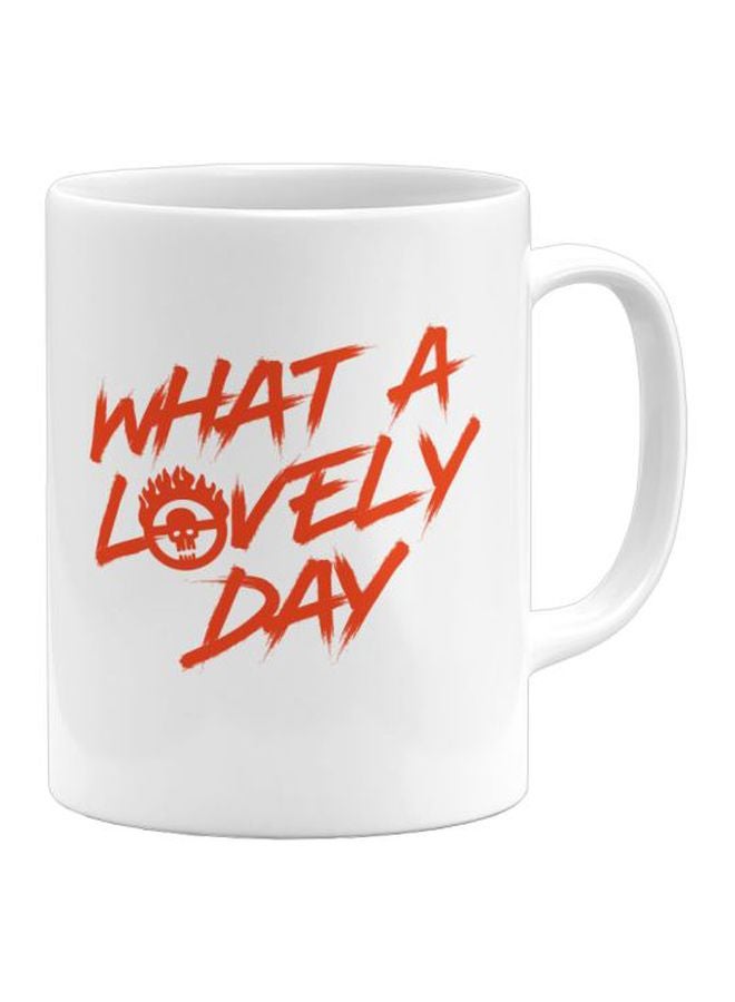 LOUD UNIVERSE What A Lovely Day Printed Coffee Mug White/Orange/Yellow 