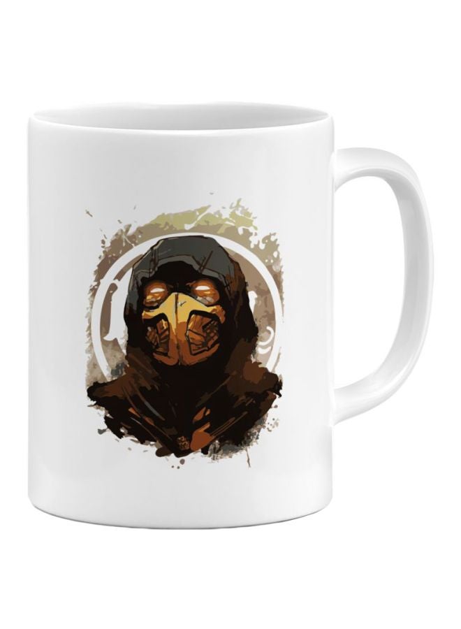 LOUD UNIVERSE - Sub Zero Mortal Kombat Character Printed Ceramic Coffee Mug White/Brown/Black - Image 1
