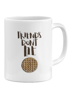 Pie Waffle Stranger Things Printed Ceramic Coffee Mug White/Black/Brown