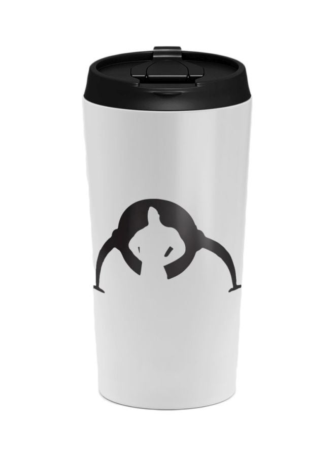 LOUD UNIVERSE Incredibles Dad Printed Stainless Steel Travel Tumbler With Acrylic Lid White/Black  - Image 1