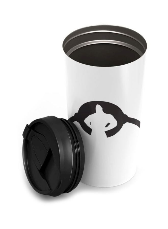 LOUD UNIVERSE Incredibles Dad Printed Stainless Steel Travel Tumbler With Acrylic Lid White/Black  - Image 2