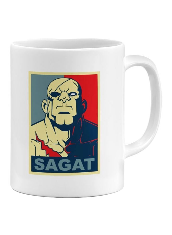 LOUD UNIVERSE Sagat Hope Poster Printed Coffee Mug White/Red/Grey