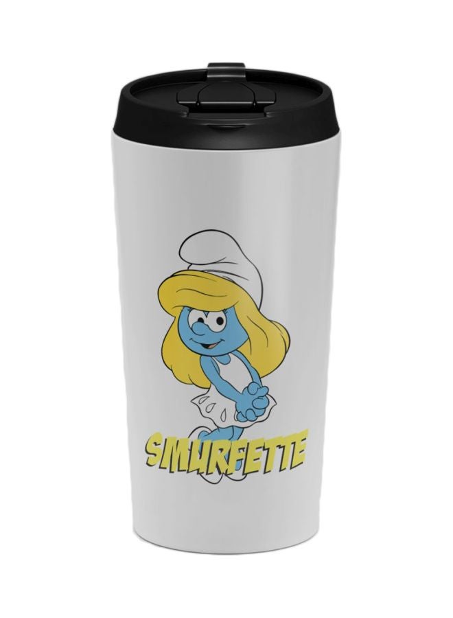 LOUD UNIVERSE Smurfette Printed Tumbler With Lid White/Blue/Yellow  - Image 1