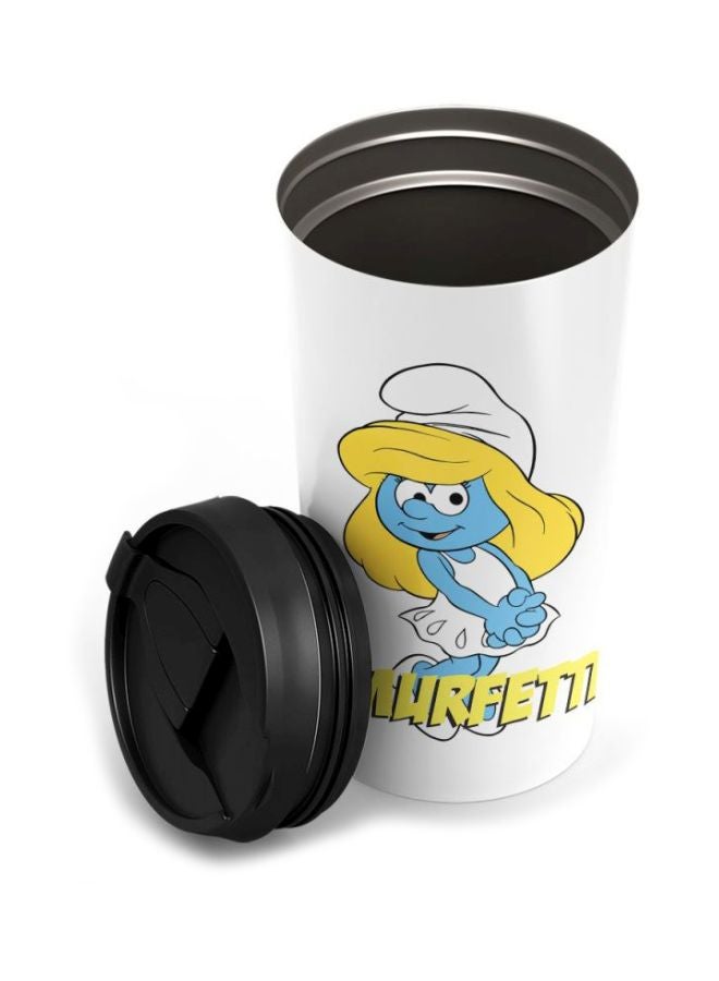 LOUD UNIVERSE Smurfette Printed Tumbler With Lid White/Blue/Yellow  - Image 2
