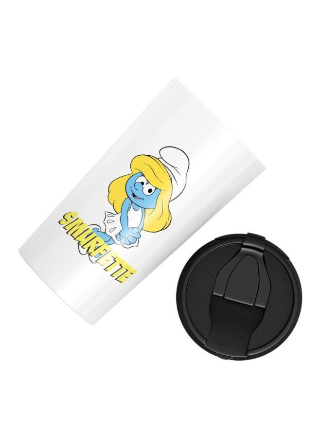 LOUD UNIVERSE Smurfette Printed Tumbler With Lid White/Blue/Yellow  - Image 3