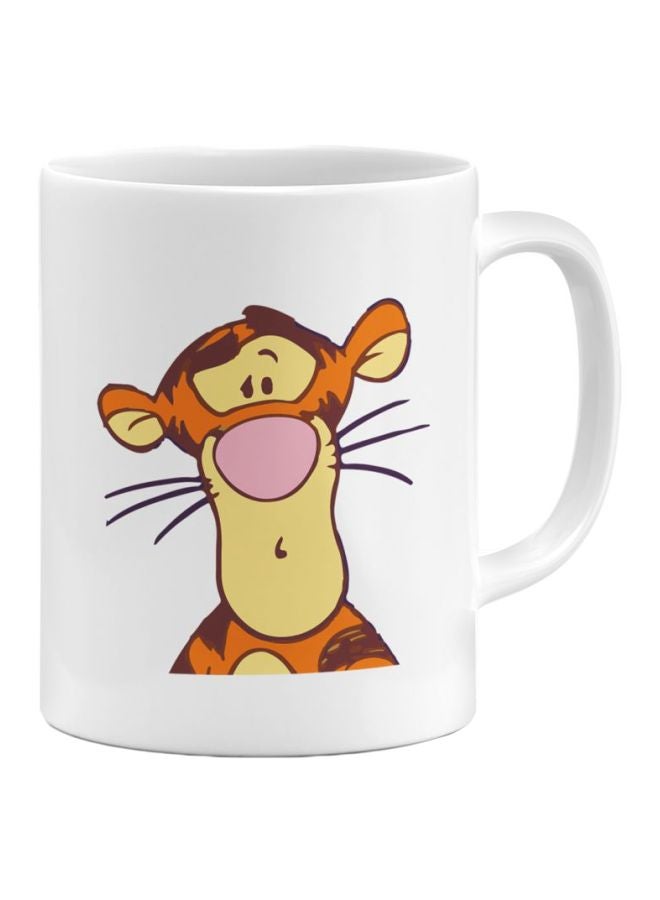 LOUD UNIVERSE Pooh Tigger Strange Printed Coffee Mug White/Orange/Yellow 