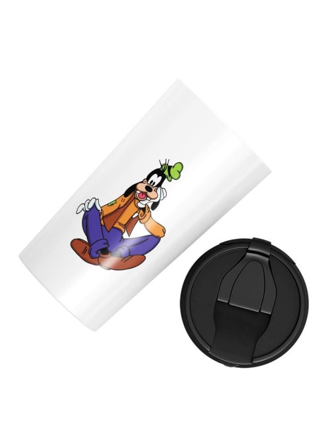 LOUD UNIVERSE Goofie Goofy Cartoon Printed Tumbler With Lid White/Purple/Black  - Image 3