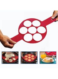 AS SEEN ON TV 7 Cavity Pancake Maker Red  - Image 3