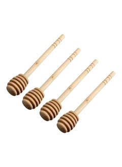 ARTC 4-Piece Wooden Honey Dipper Beige 6inch  - Image 1