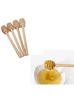 ARTC 4-Piece Wooden Honey Dipper Beige 6inch  - Image 3