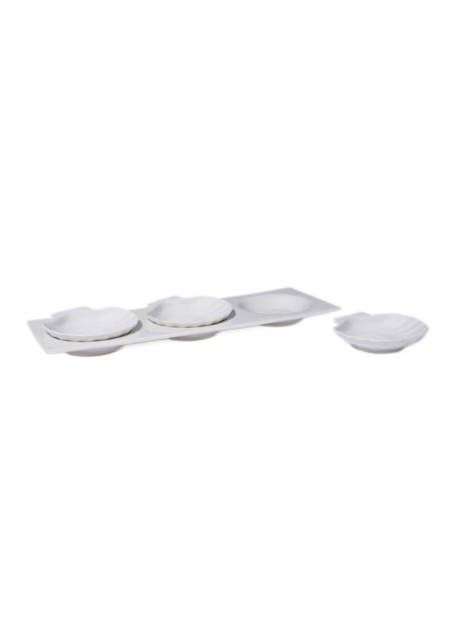 4-Piece Oceana Appetizer Plate Set White