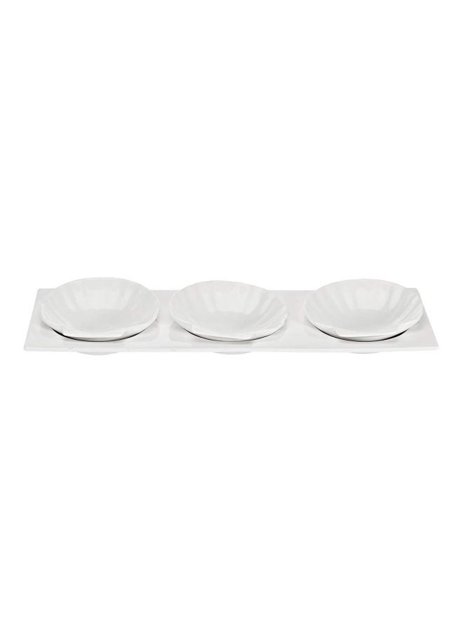 4-Piece Oceana Appetizer Plate Set White
