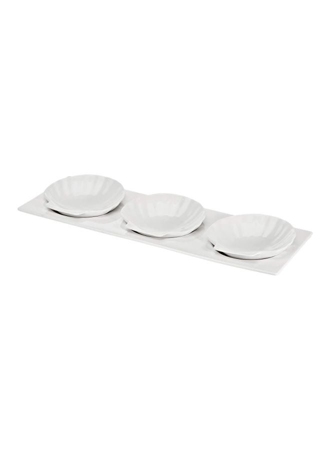 4-Piece Oceana Appetizer Plate Set White