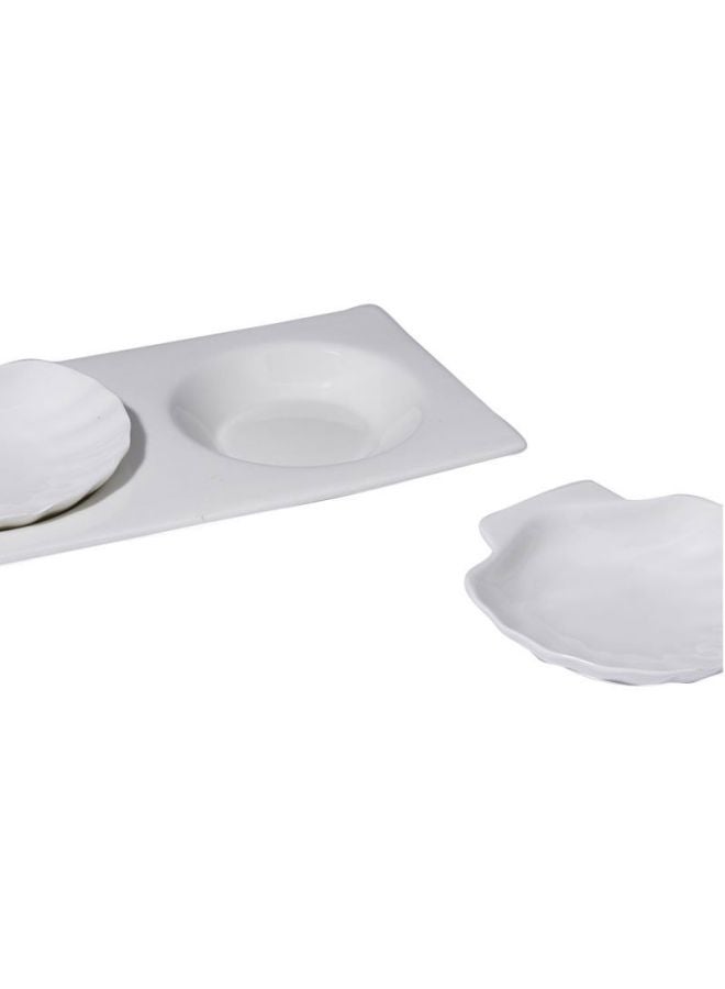 4-Piece Oceana Appetizer Plate Set White