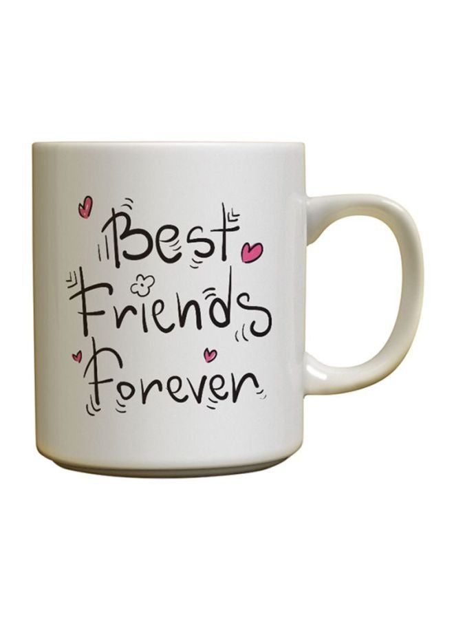 Decalac Best Friends Forever Printed Ceramic Coffee Mug White/Black