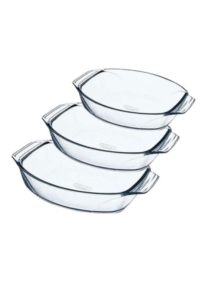 3-Piece Optimum Oval Roaster Set 4L 39 x 27 /2.8L 35 x 24 /2L 30 x 21 cm Clear 39 x 27 / 35 x 24 /30 x 21cm - v1603962974/N19174236A_1