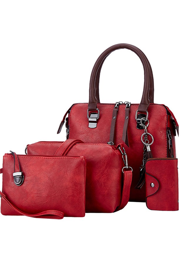 Generic - 4-Piece Double Zipper Bags Red - Image 1
