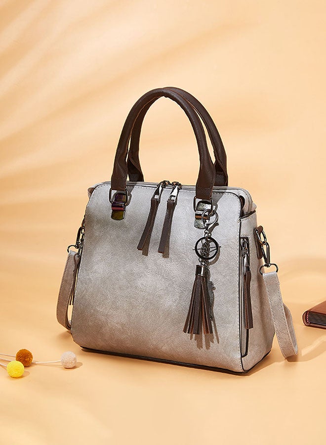 4-Piece Double Zipper Bags Grey  - Image 3