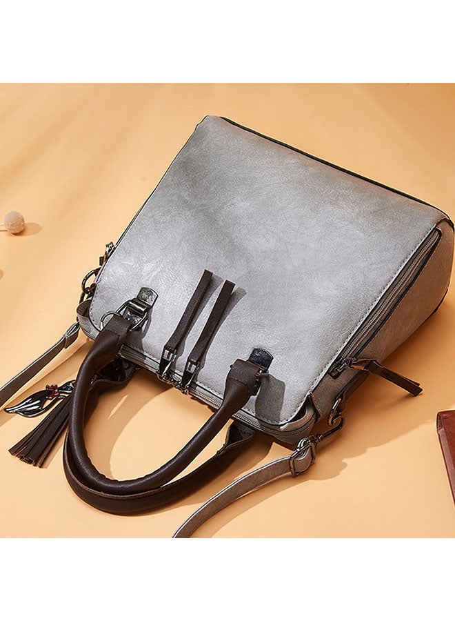 4-Piece Double Zipper Bags Grey  - Image 4
