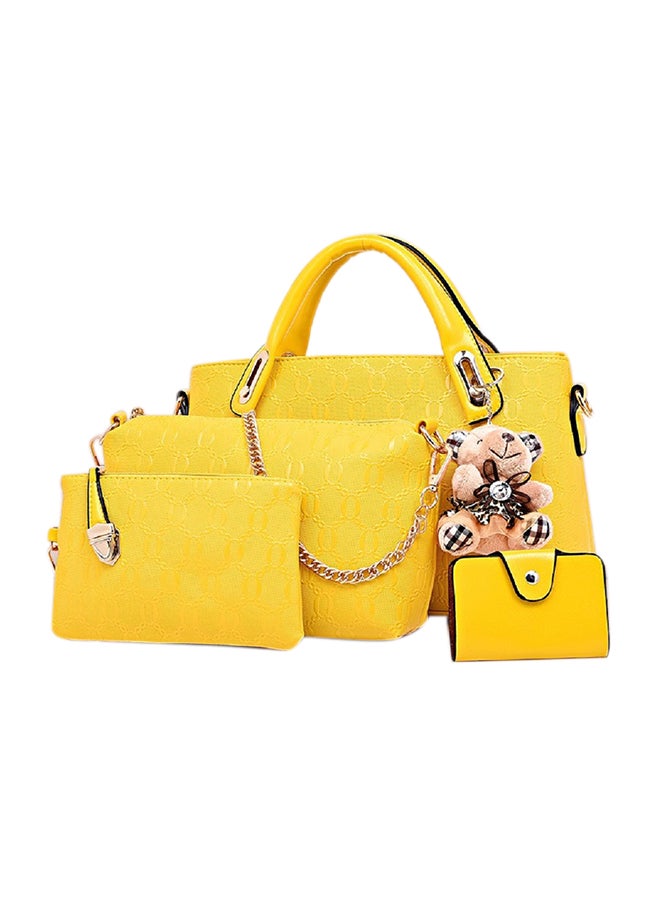 4-Piece Fashion Bags Set Yellow 