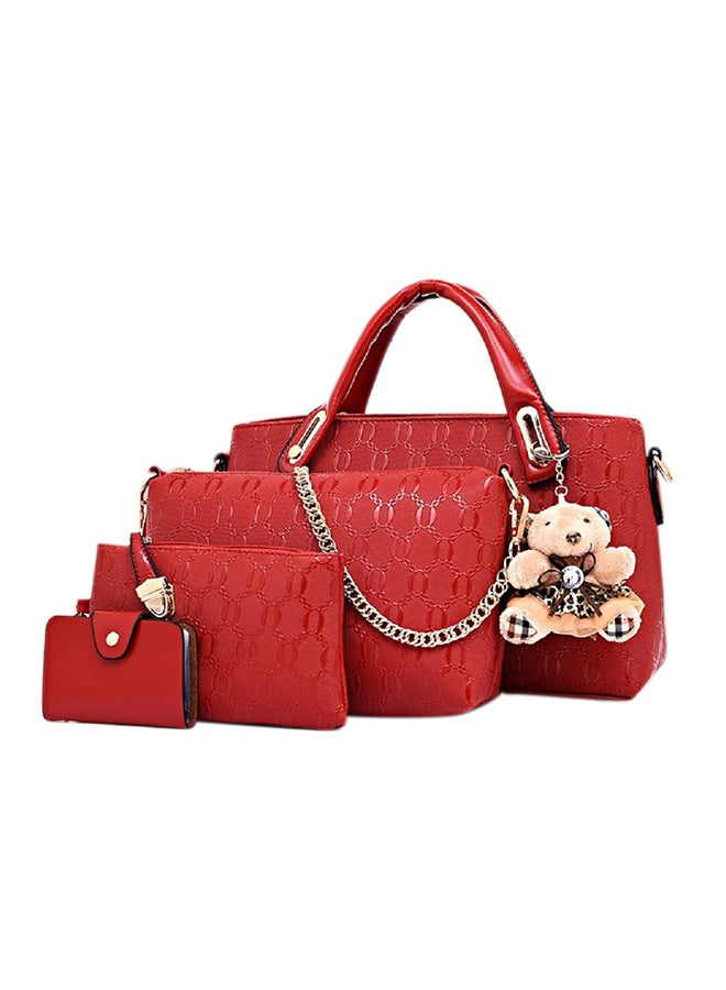 4-Piece Fashion Bags Set Red
