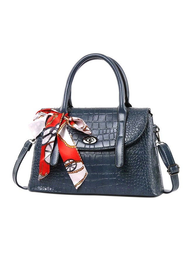 Crocodile Pattern Diagonal Handbag Blue  - Image 1