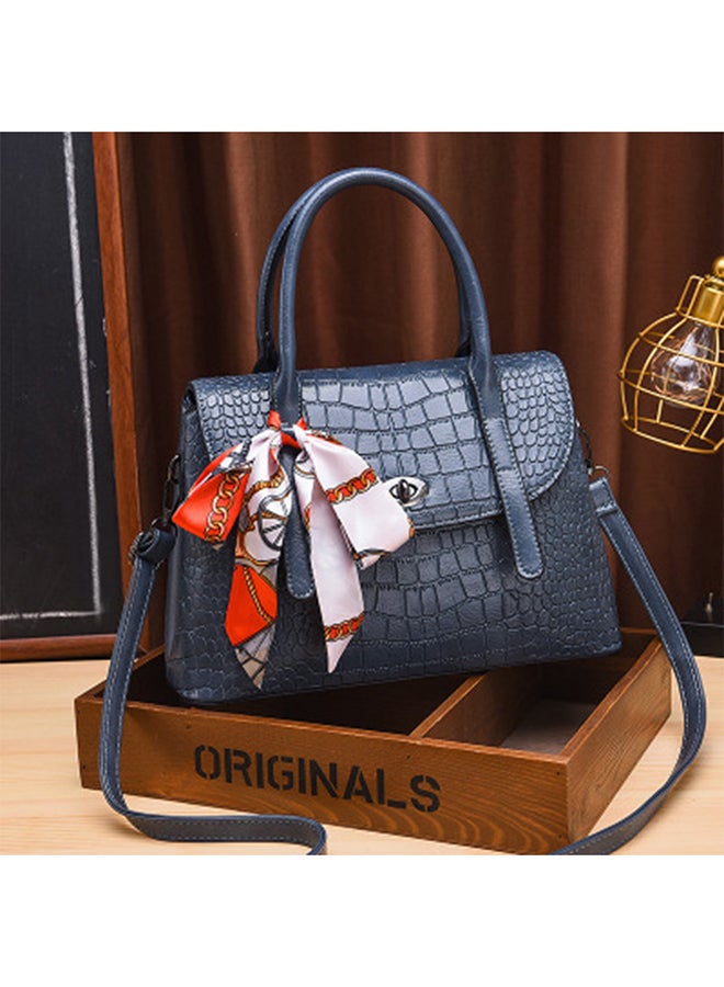 Crocodile Pattern Diagonal Handbag Blue  - Image 2
