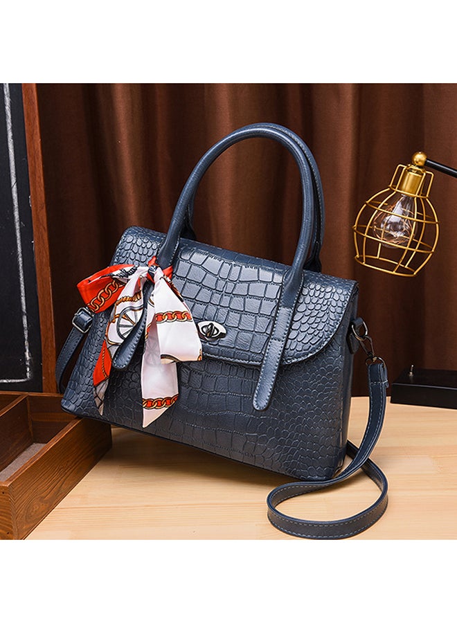 Crocodile Pattern Diagonal Handbag Blue  - Image 3
