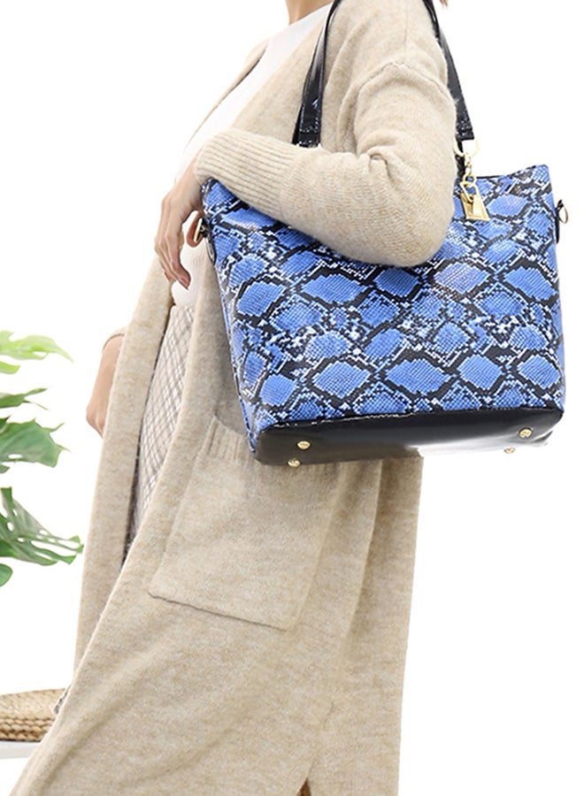 6-Piece European And American Style Snake Print Bag Set Blue  - Image 2
