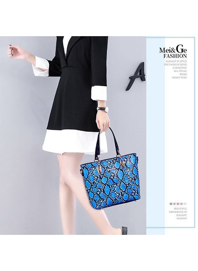 6-Piece European And American Style Snake Print Bag Set Blue  - Image 3