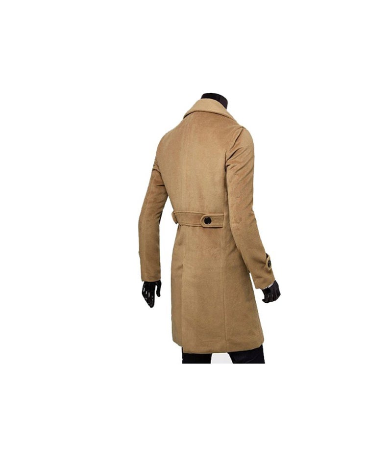Long Sleeve Double Breasted Trench Coat Khaki - Image 2