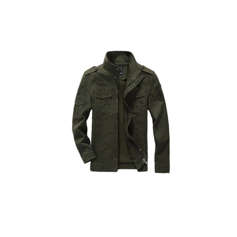 Zip-up Stand Collar Jacket Navy - Image 1