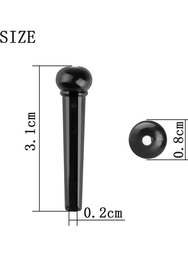 Generic - 6 Pieces  Y-40 Acoustic Guitar Pins Strings Musical Instrument Replacement Part Maintain Accessories - Image 1