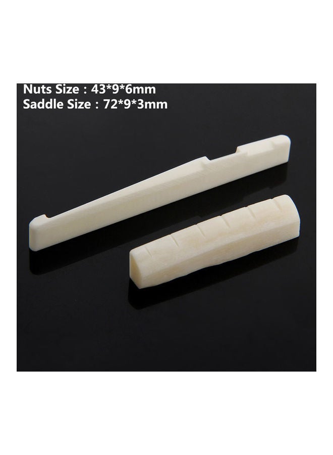 Generic - 6 Pieces Natural Cattle Bone Guitar Nut And Pins Puller For Folk Guitar Replacement Accessories - Image 1
