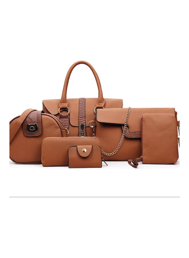 6-Piece Handbag Brown  - Image 1