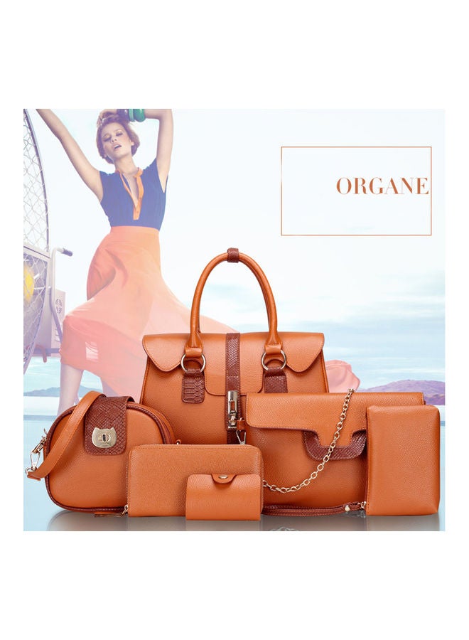 6-Piece Handbag Brown  - Image 4