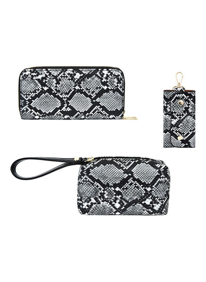 6-Piece European And American Style Snake Print Bag Set Black  - Image 3