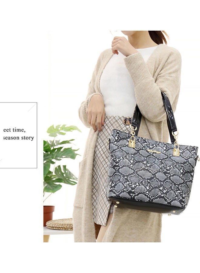 6-Piece European And American Style Snake Print Bag Set Black  - Image 4