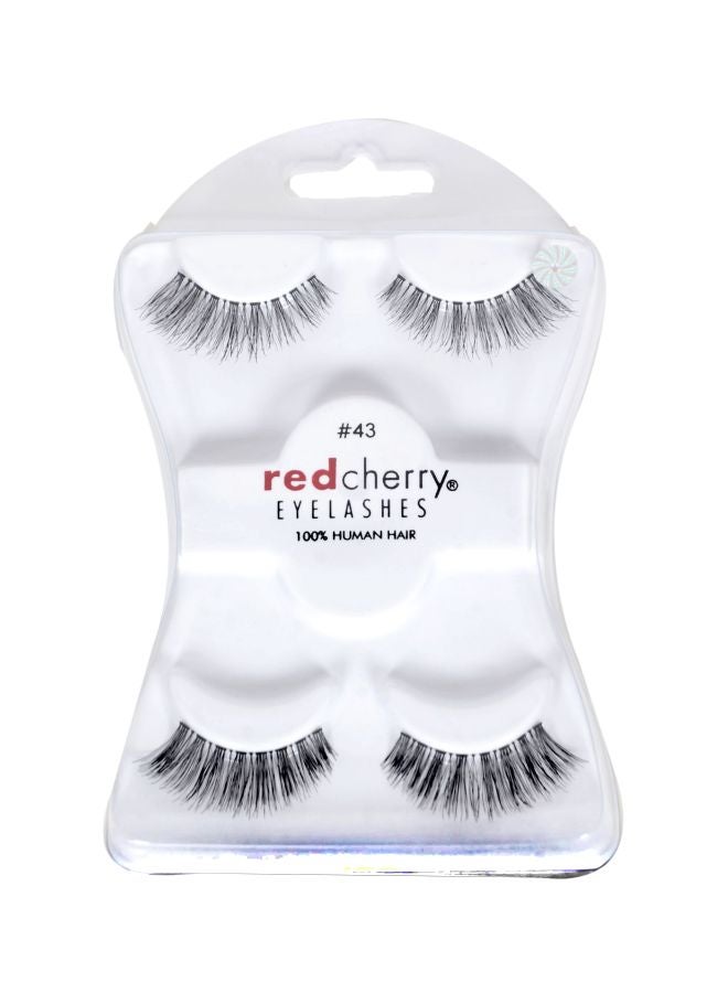 Red Cherry - Pair Of 2 False Eyelashes 43 Black - Image 1