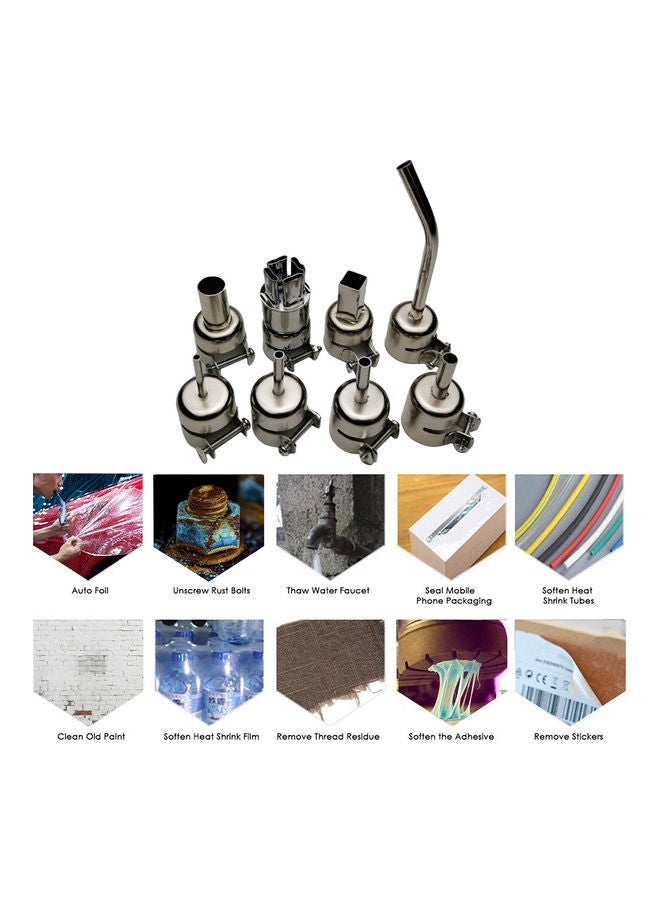 8 فوهات لمسدس الهواء الساخن الكهربائي بشاشة رقمية LED بقدرة 650 وات - Image 5