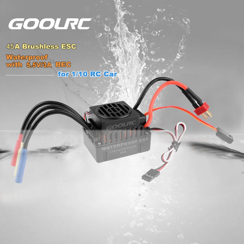 GoolRC - 3650 4370KV 4 Poles 45A Sensorless Brushless Motor And ESC 10 x 6 x 8cm - Image 1