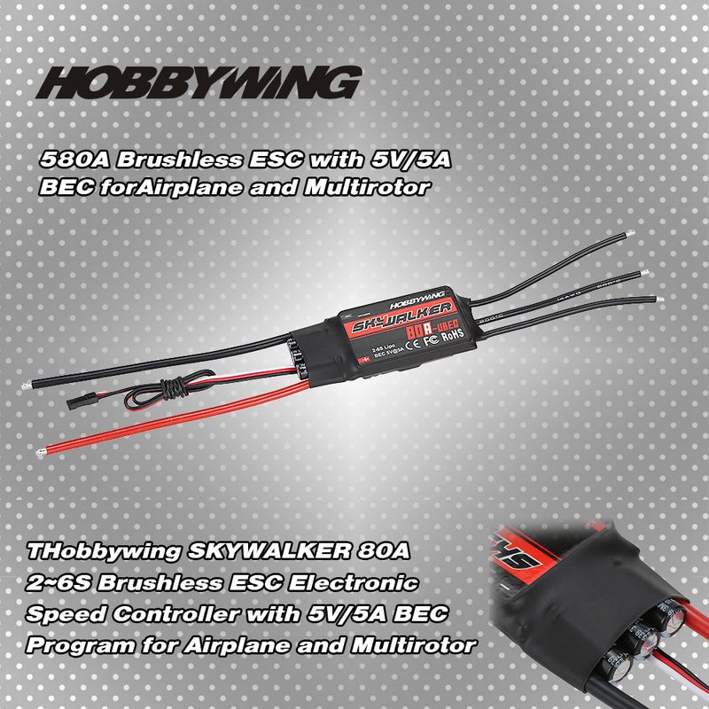 Brushless ESC 5V/5A BEC For Airplane 13.5 x 2 x 9cm - v1603971377/N41399244A_7