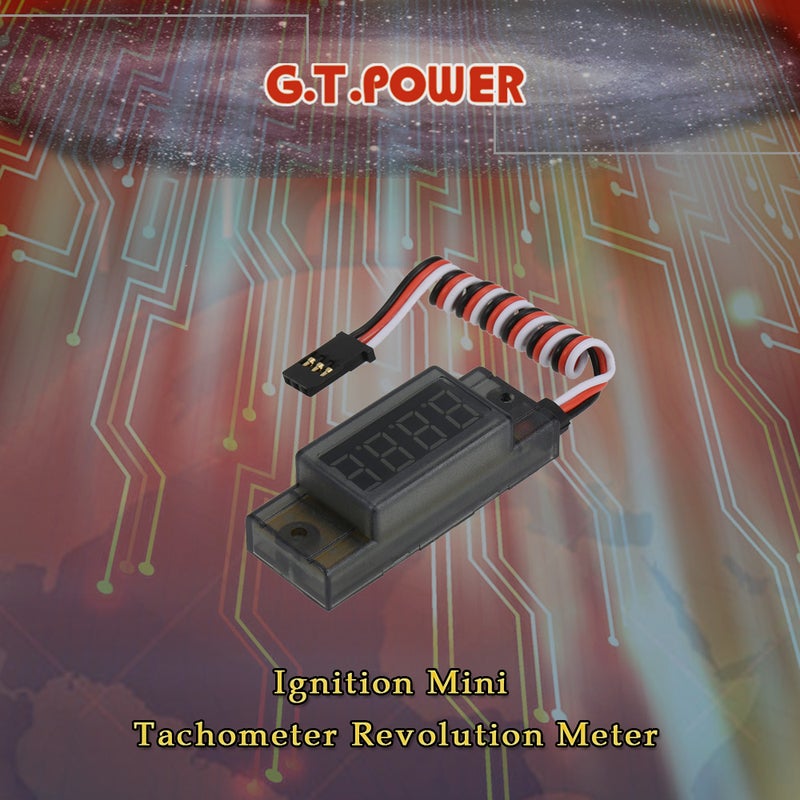 G.T.POWER - Ignition Mini Tachometer Revolution Meter For RC CDI Petrol Gas Engine 9 x 3 x 6.5cm - Image 1
