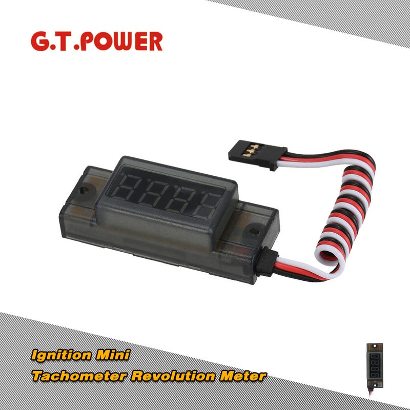 G.T.POWER - Ignition Mini Tachometer Revolution Meter For RC CDI Petrol Gas Engine 9 x 3 x 6.5cm - Image 1