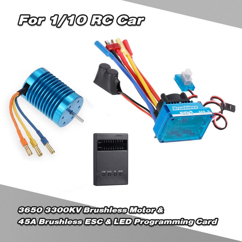 3650 3300KV/4P Brushless 45A Motor With ESC And Program Card Set 9.7 x 6.5 x 8.1cm