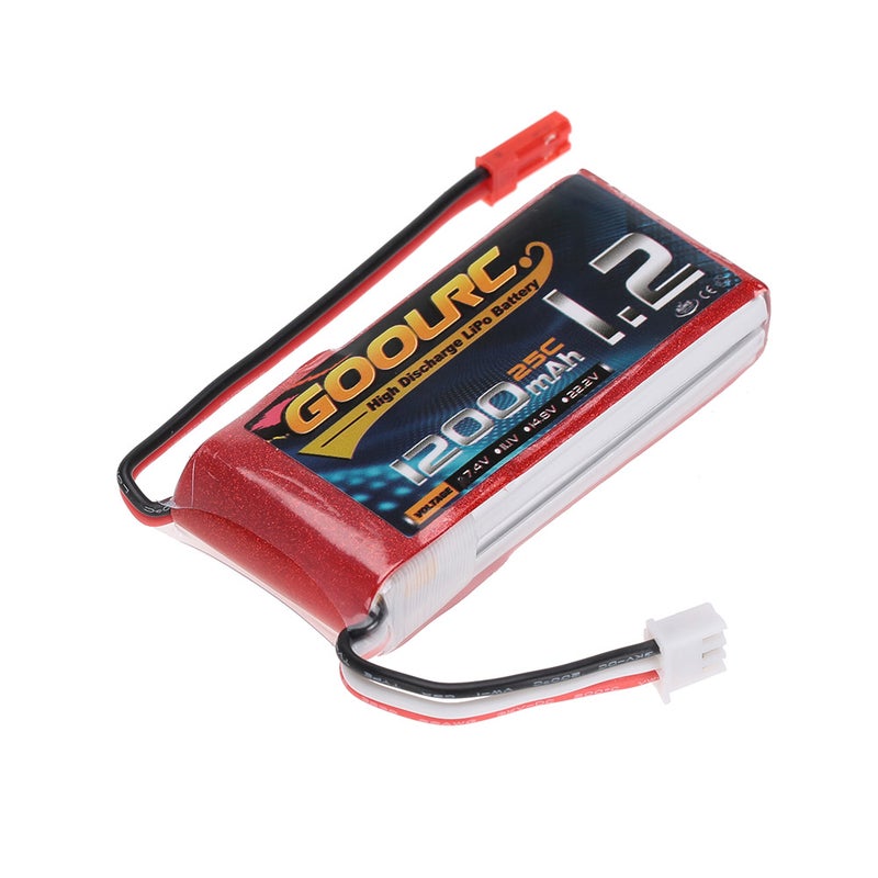 GoolRC - 2S 7.4V 1200mAh 25C Li-Po Battery With JST Plug 10.5 x 4 x 5.5cm - Image 1